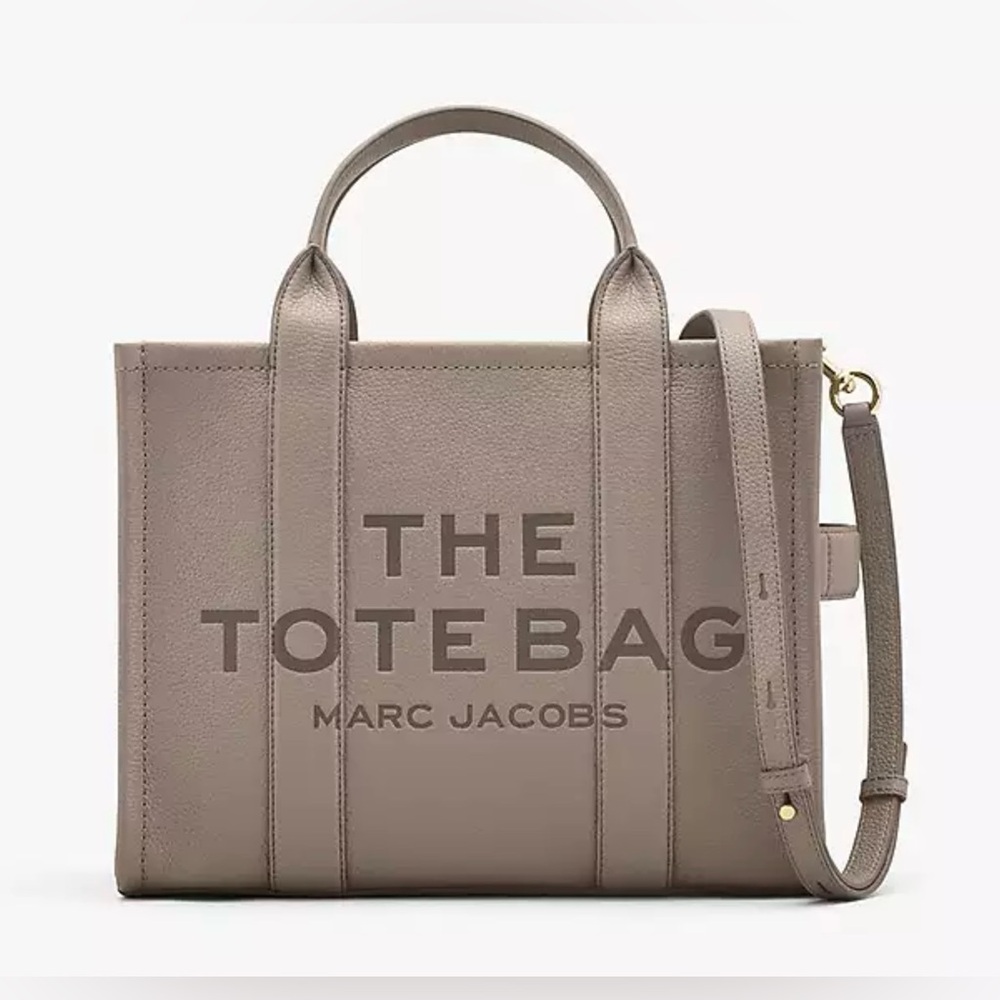 NWT Marc Jacobs The Leather Medium Tote Bag in Cement
